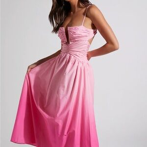 Cut Out Pink Ombre Dress NWT